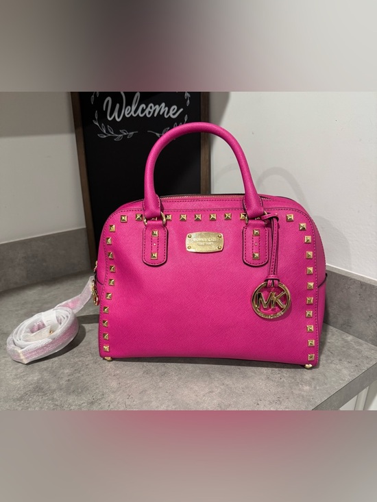 MICHAEL Michael Kors Handbags - Michael Michael Kors Studded Medium Saffiano Leather Selma Satchel! NWT!!